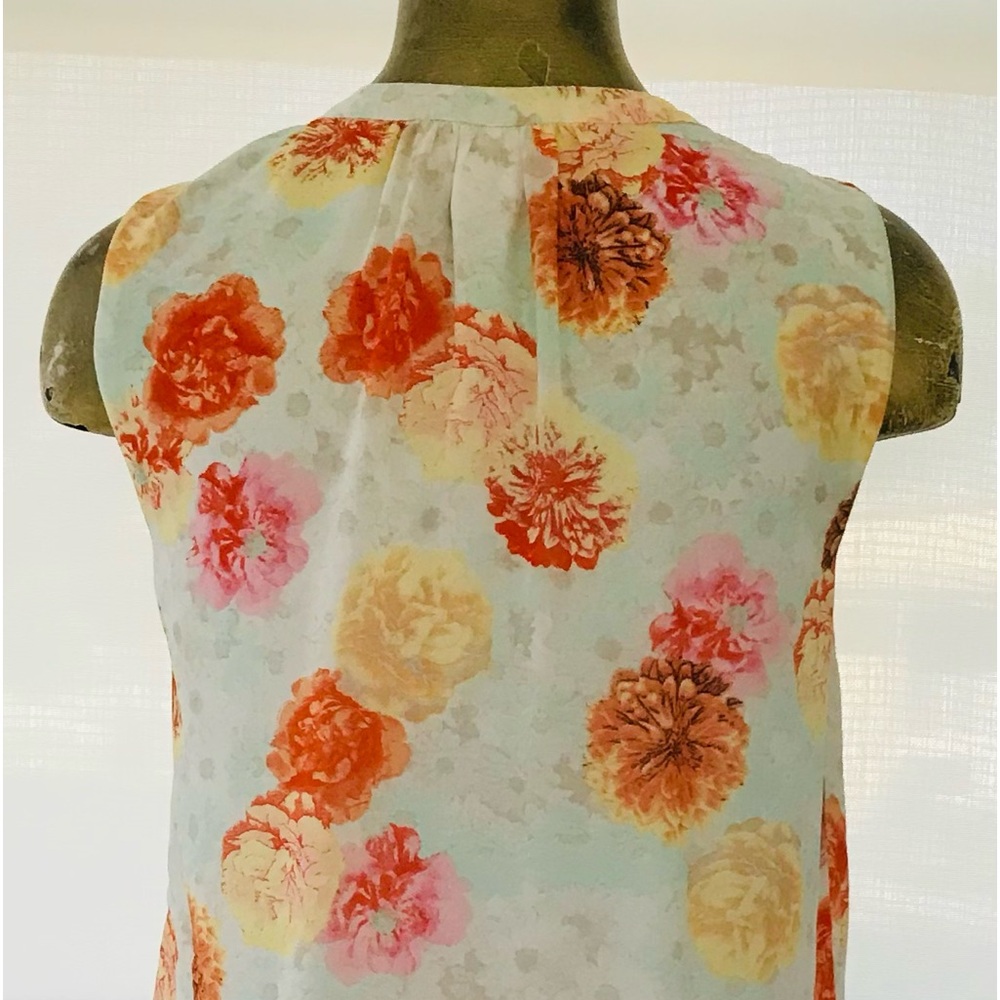 SKIES ARE BLUE Floral Sleeveless TUNIC TOP Size XS (Oversized) - Picture 4 of 8